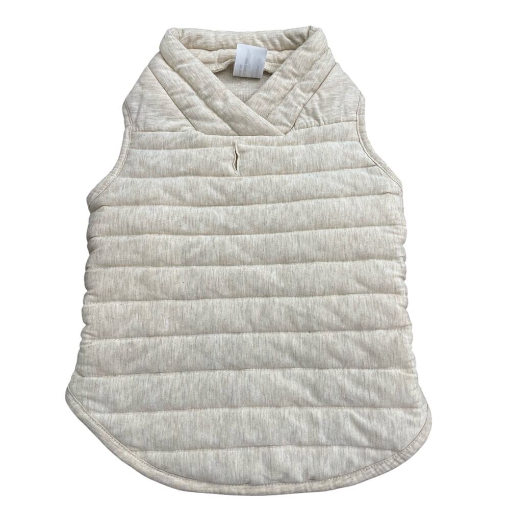 Sonoma Dog Pet Puffer Jacket Shawl Collar Cream Oatmeal Size Large 30-55lbs